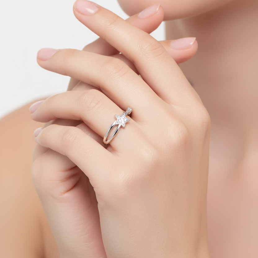 Starlit Sparkle 925 Silver Ring