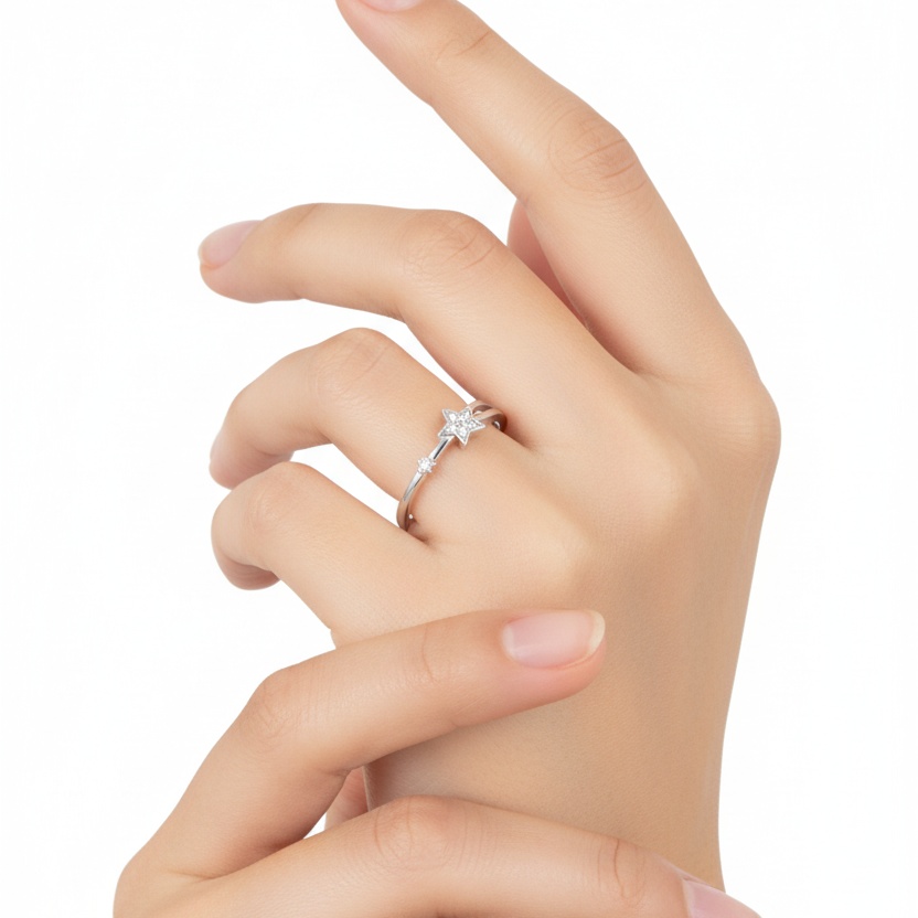Starlit Sparkle 925 Silver Ring