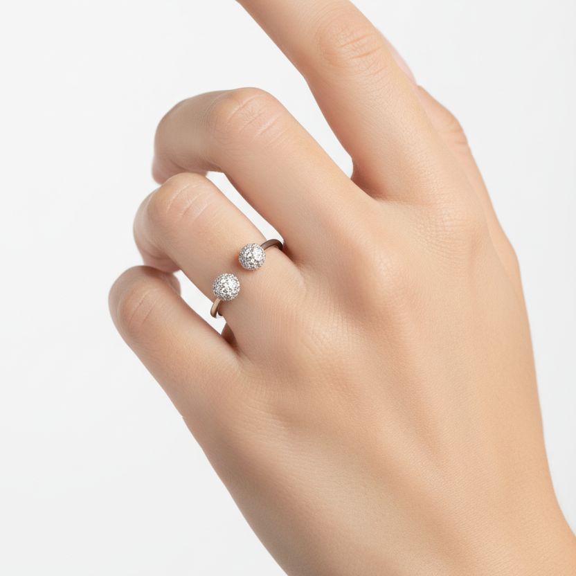 Stardust Sphere 925 Silver Ring