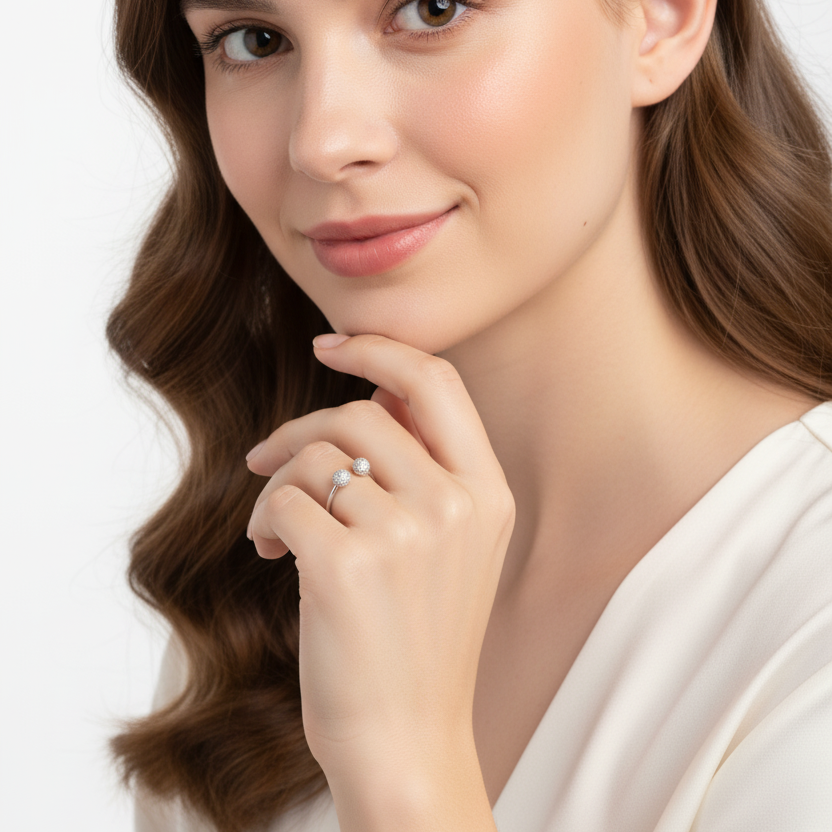 Stardust Sphere 925 Silver Ring