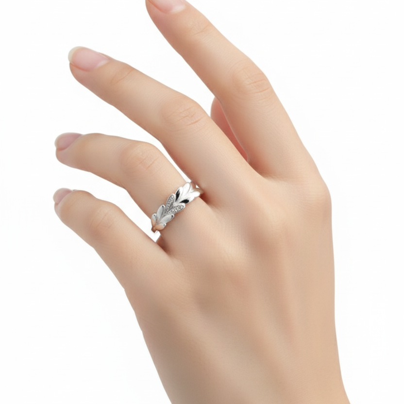 Olive Bloom 925 Silver Ring