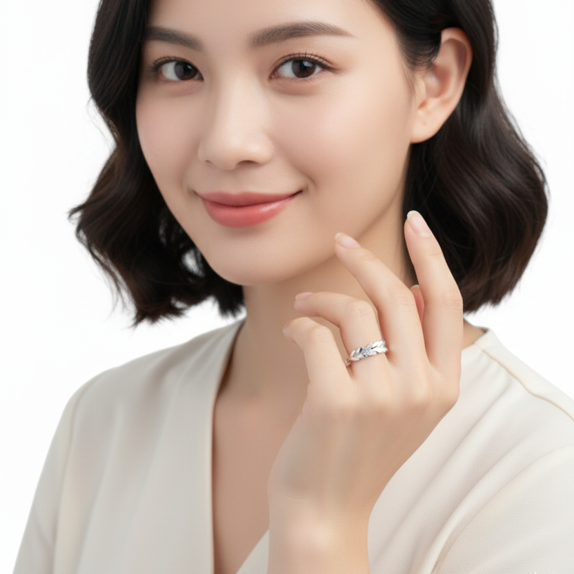 Olive Bloom 925 Silver Ring