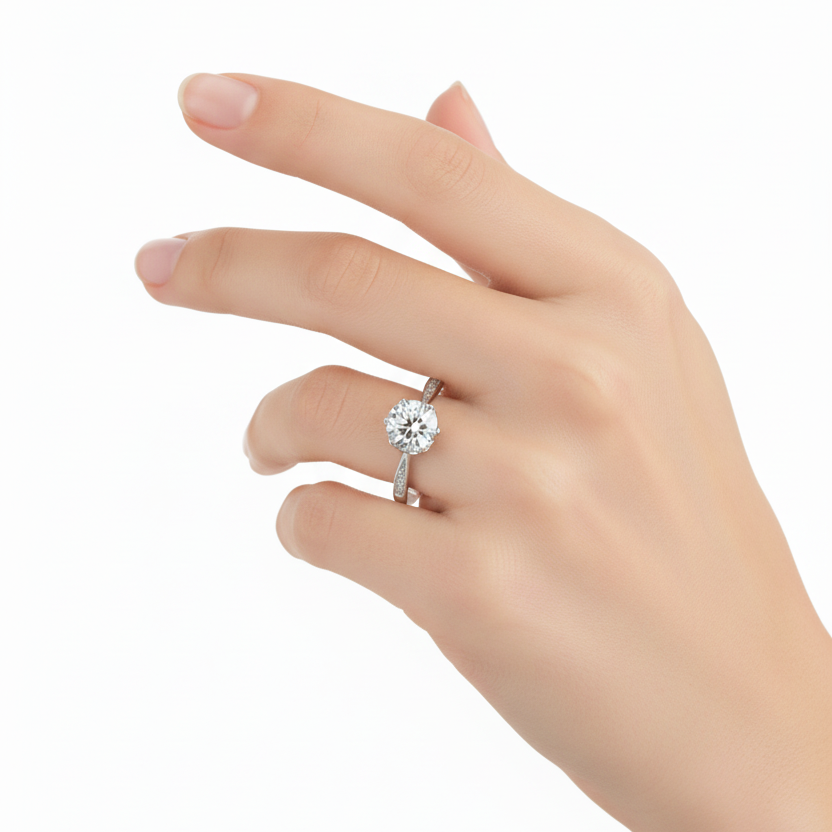 Celeste Solitaire 925 Silver Ring