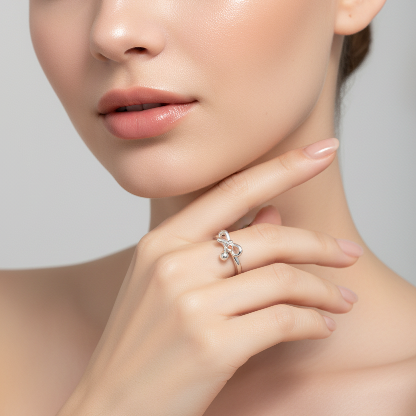 Charming Bow 925 Silver Ring
