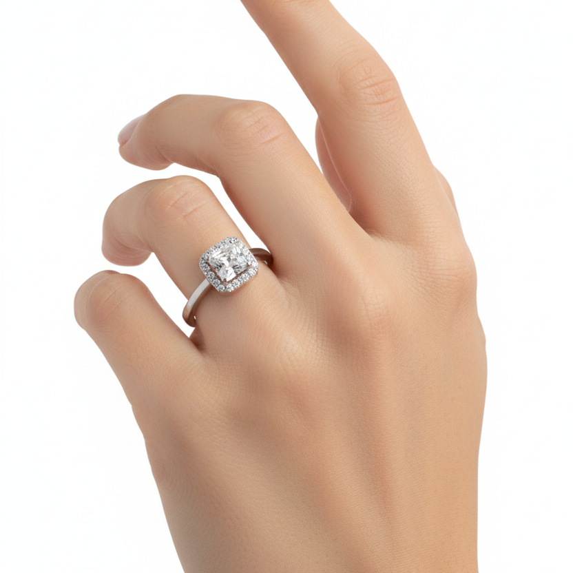 Regal Glow 925 Silver Solitaire Ring
