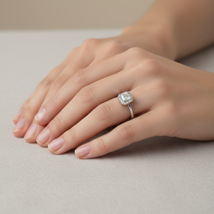 Regal Glow 925 Silver Solitaire Ring