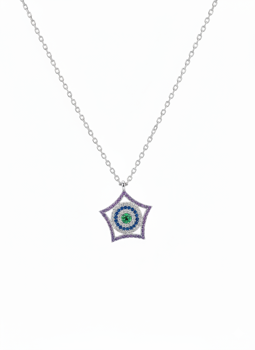 Starry Evil Eye 925 Necklace