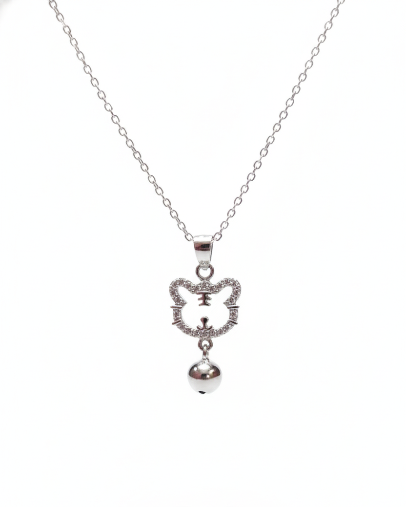Kitty Bell 925 Silver Pendant Necklace