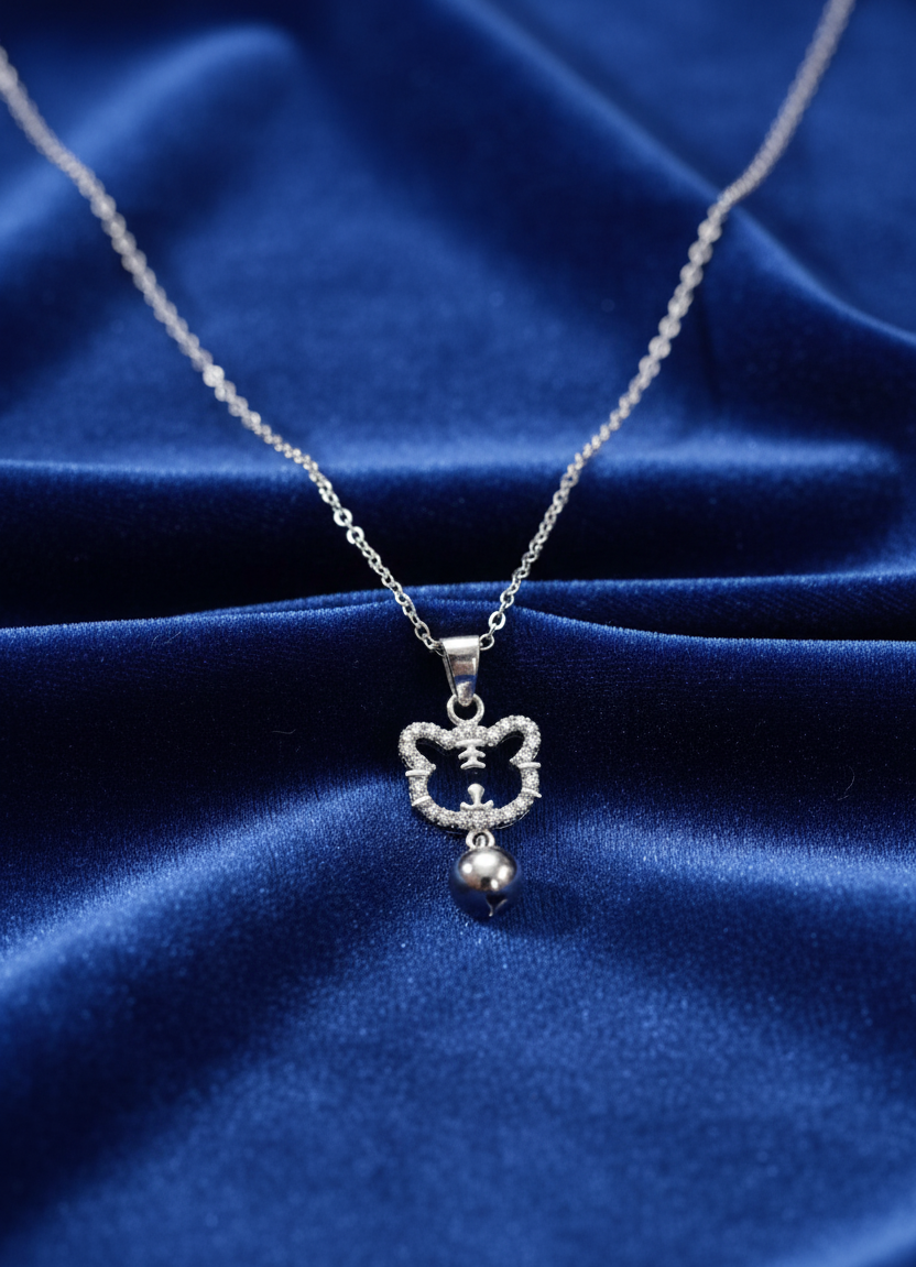 Kitty Bell 925 Silver Pendant Necklace