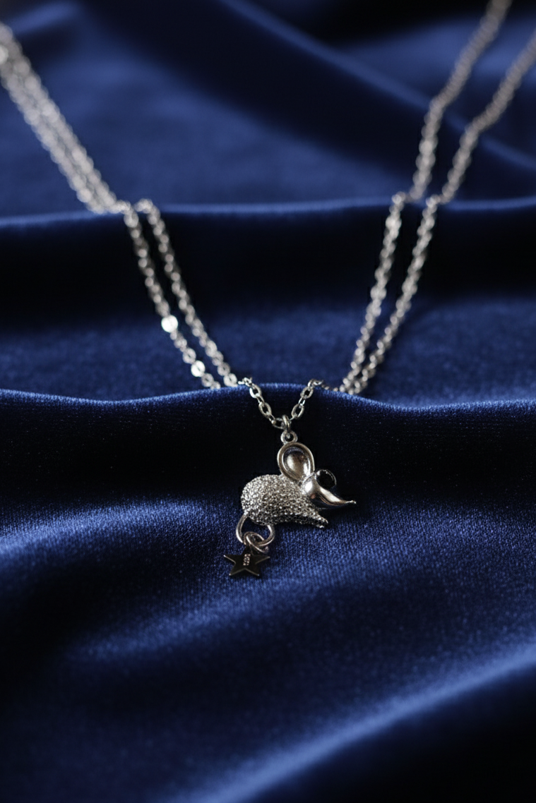 Starry Mouse Charm Necklace