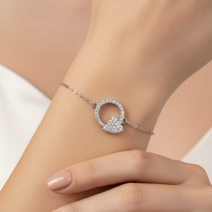 925 Pearl Link Drop Bracelet