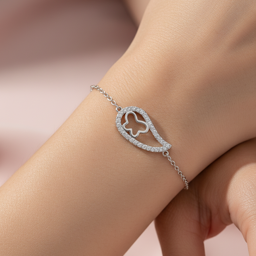 Butterfly Drop 925 Bracelet