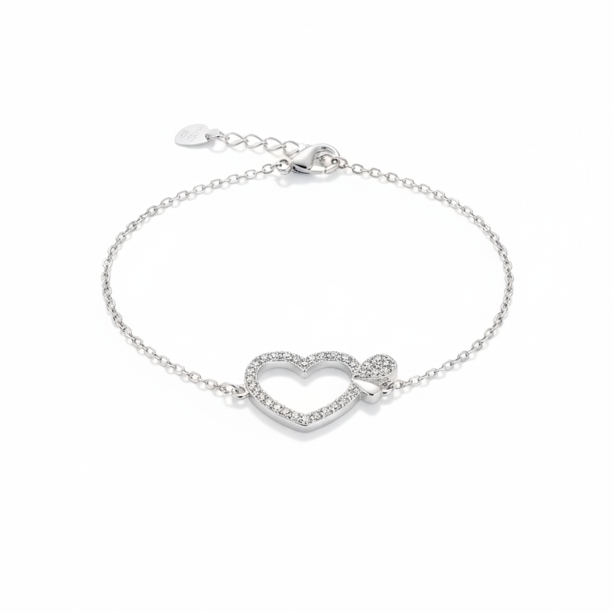 Sparkle Heart 925 Bracelet