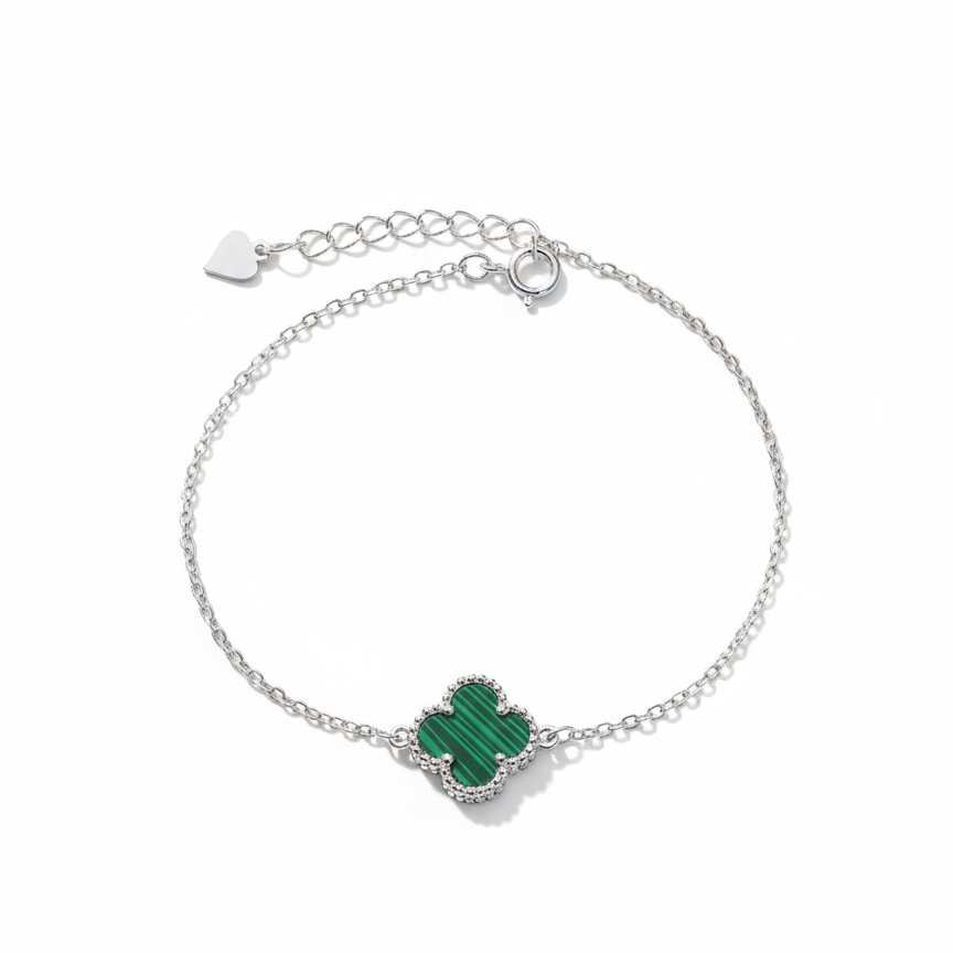 Emerald Clover 925 Bracelet