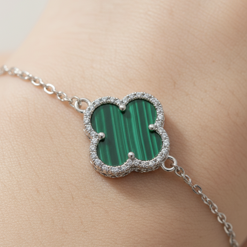 Emerald Clover 925 Bracelet