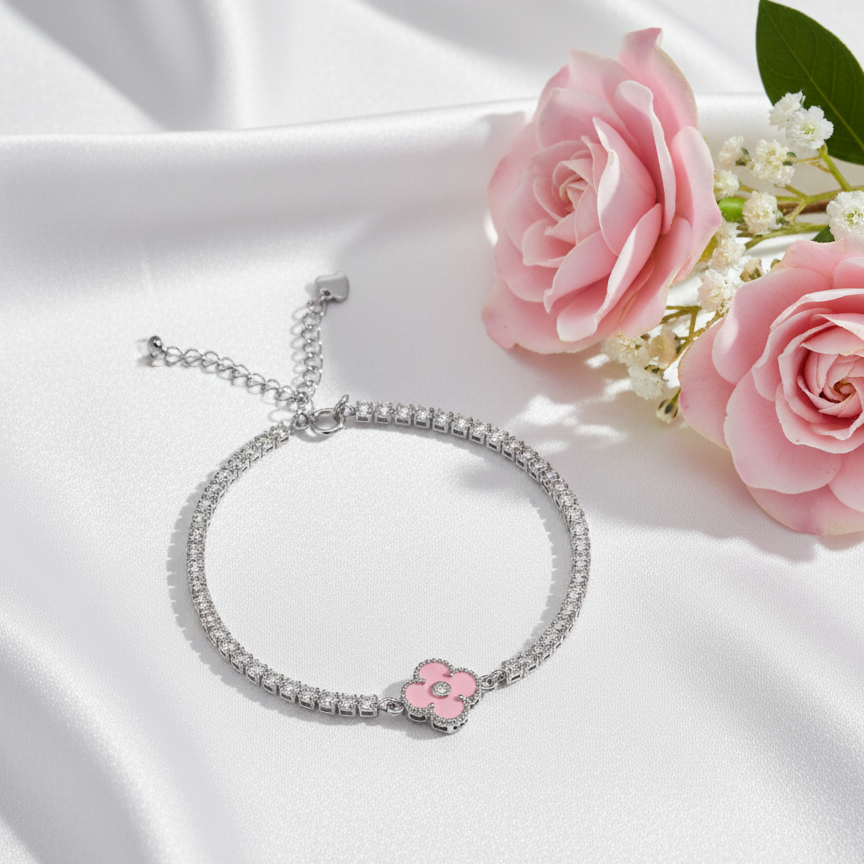 Blush Bloom Tennis 925 Bracelet