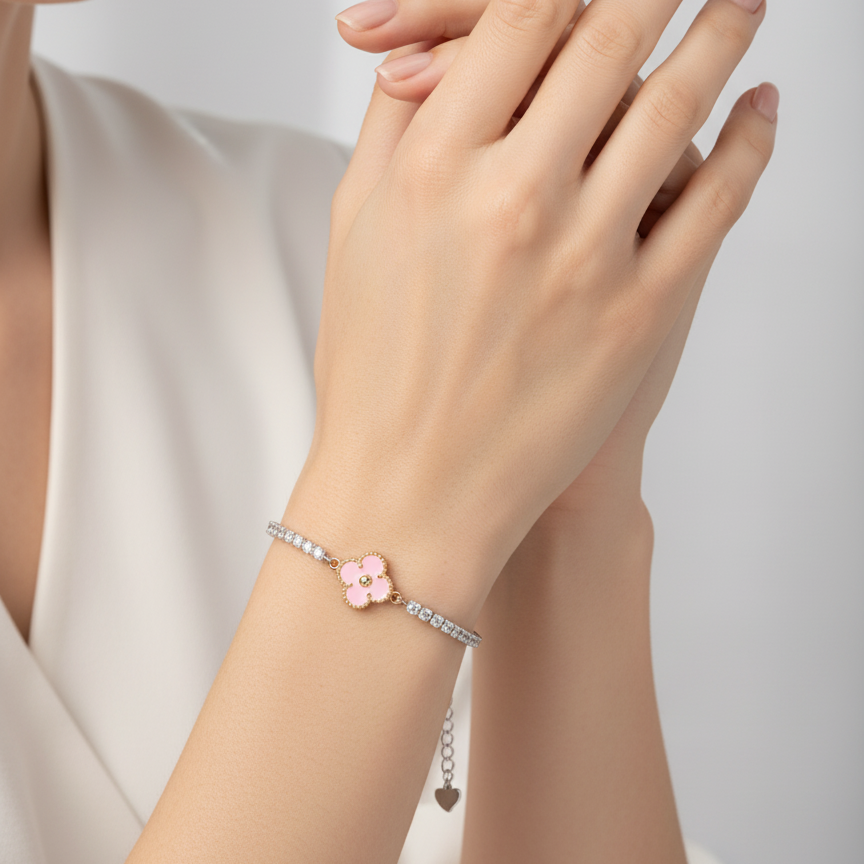 Blush Bloom Tennis 925 Bracelet