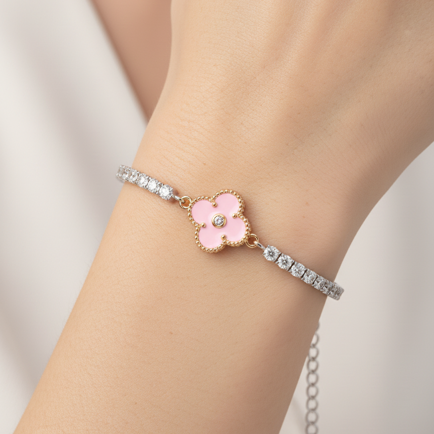 Blush Bloom Tennis 925 Bracelet