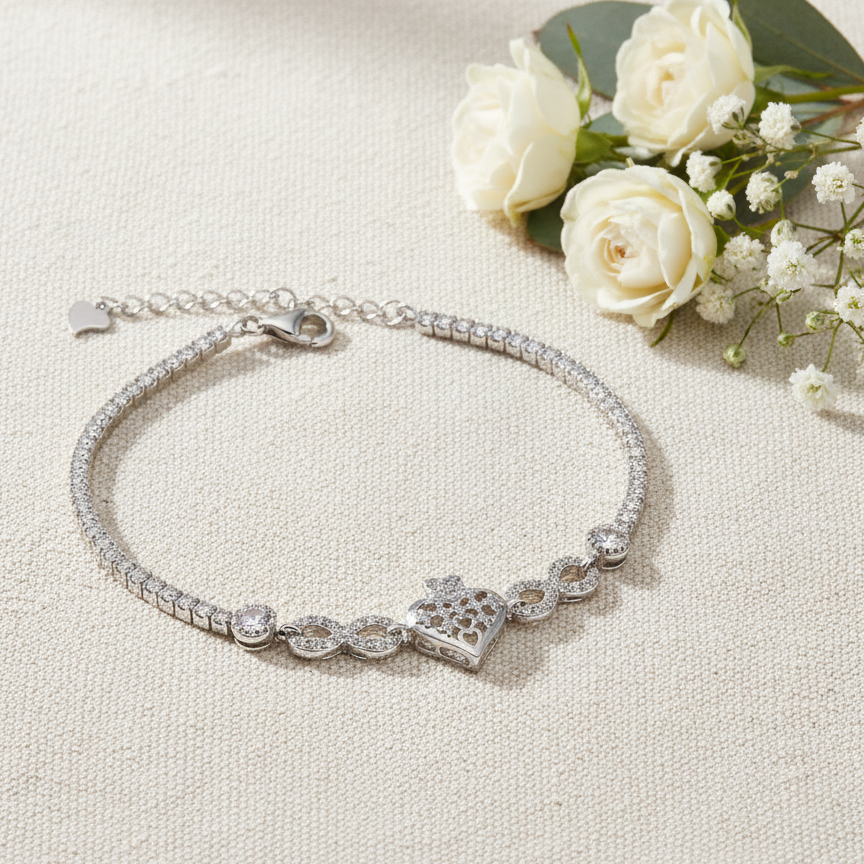 Regal Heart 925 Bracelet