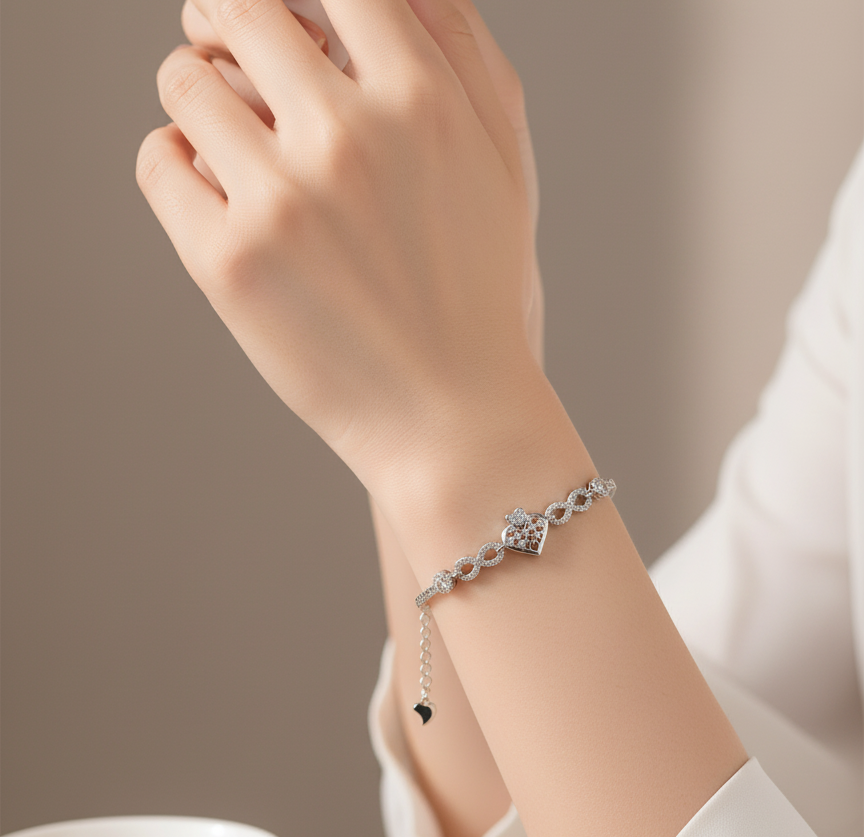 Regal Heart 925 Bracelet