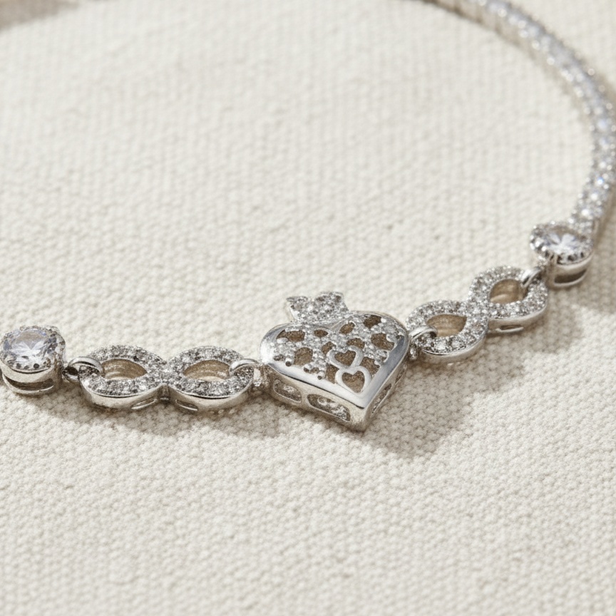 Regal Heart 925 Bracelet