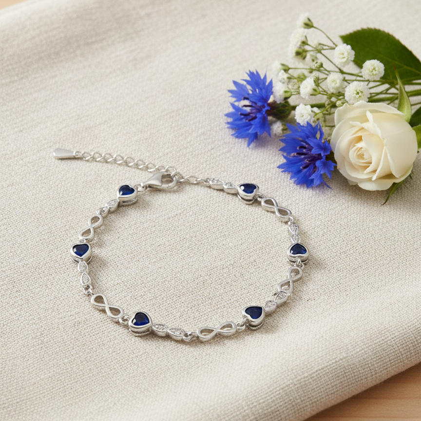 Midnight Love Infinity 925 Bracelet