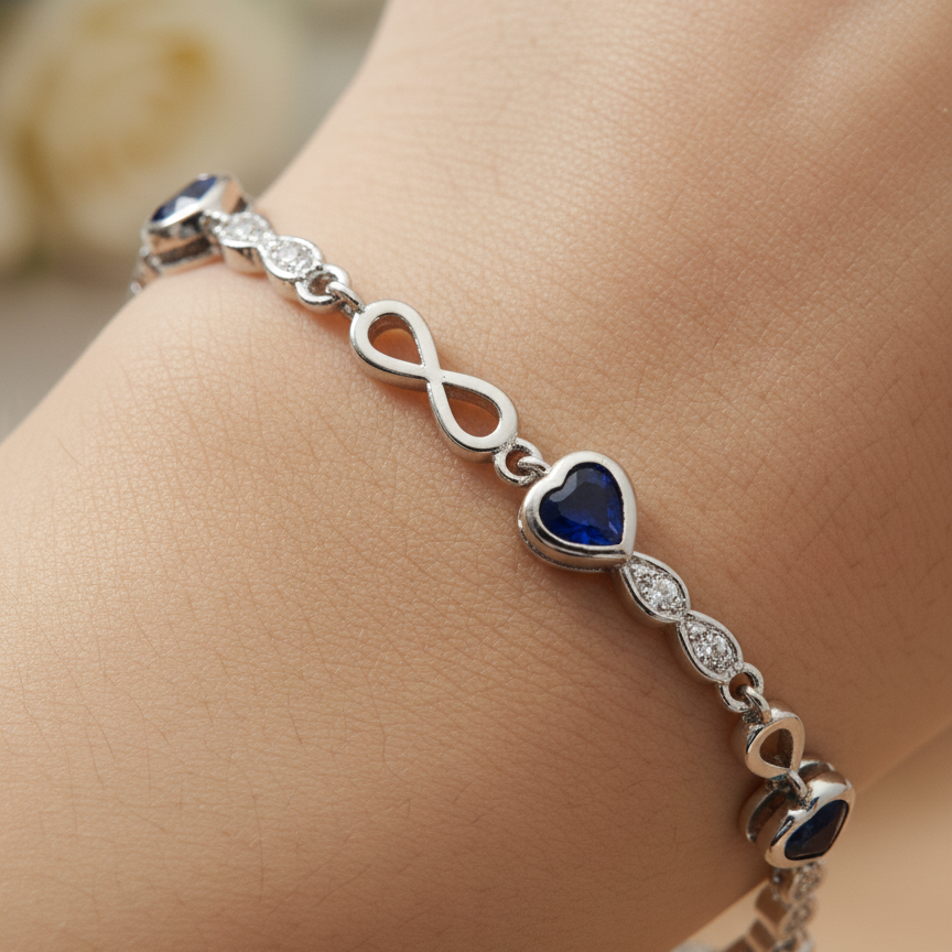 Midnight Love Infinity 925 Bracelet