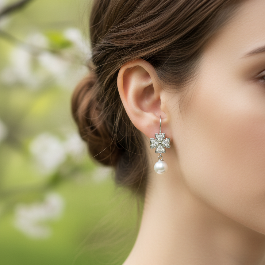 Daisy Drop 925 Eartops