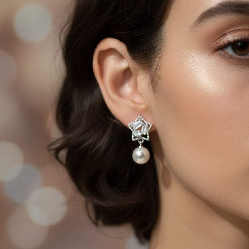 StellarPearl 925 Eartops