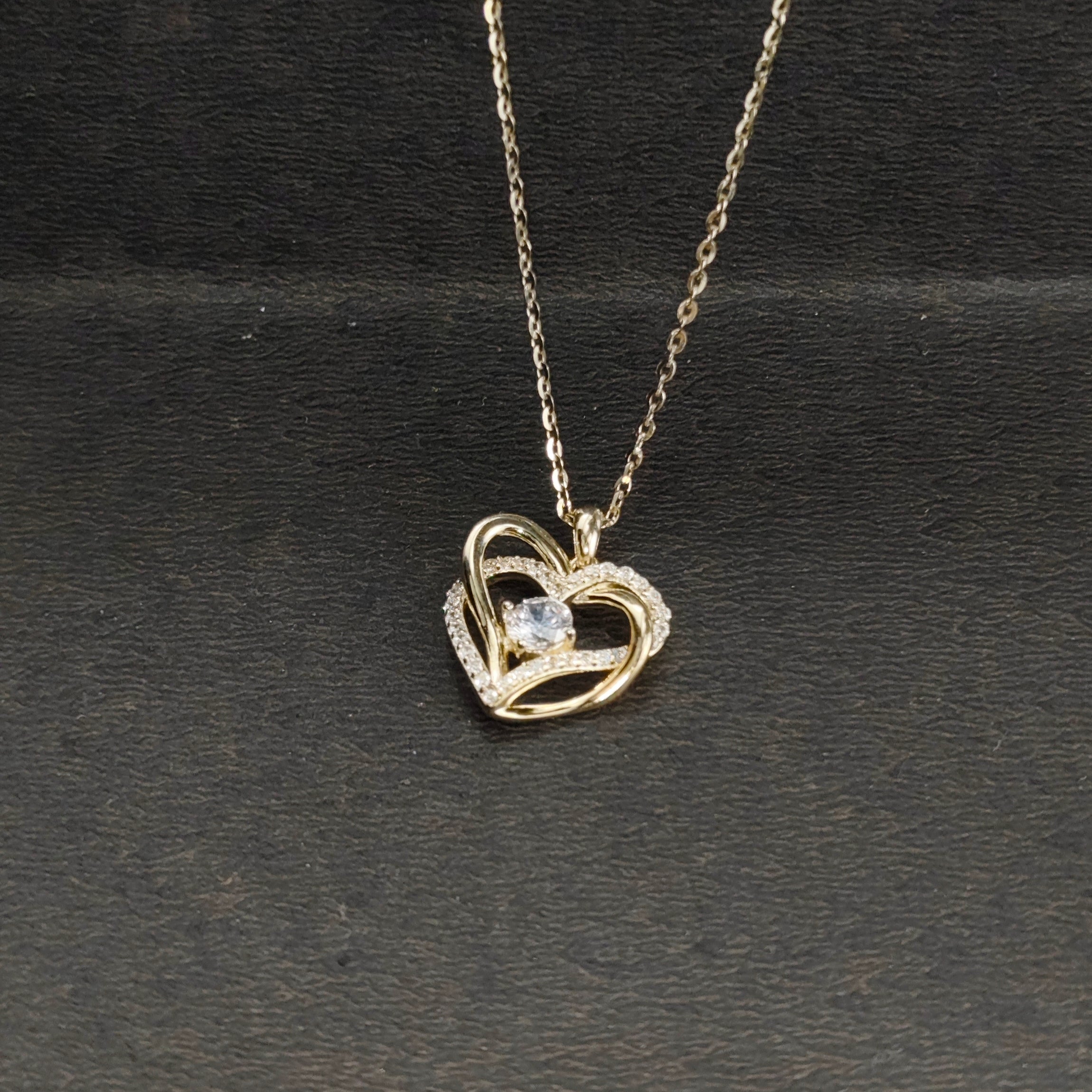 Golden Embrace Heart Pendant